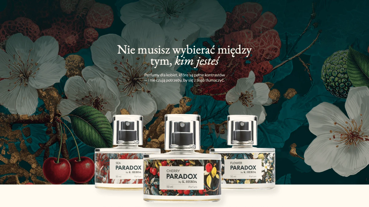 Trzy perfumy Paradox by K. Hebda: Sea Paradox, Cherry Paradox i Flower Paradox